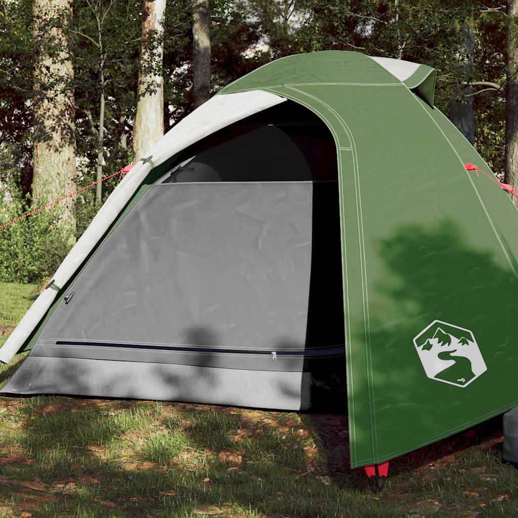 Dome Camping Tent 3 Persons Green Waterproof
