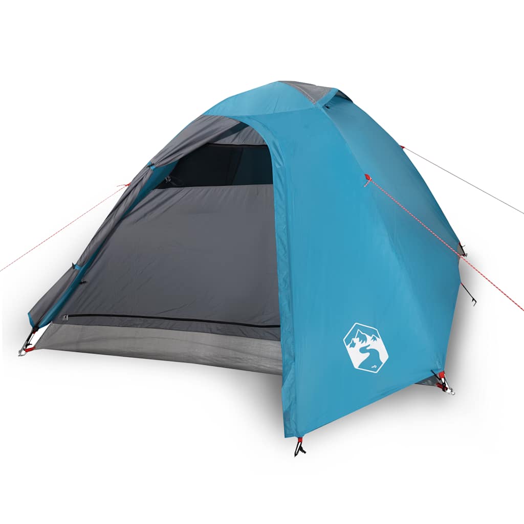 Dome Camping Tent 3 Persons Blue Waterproof