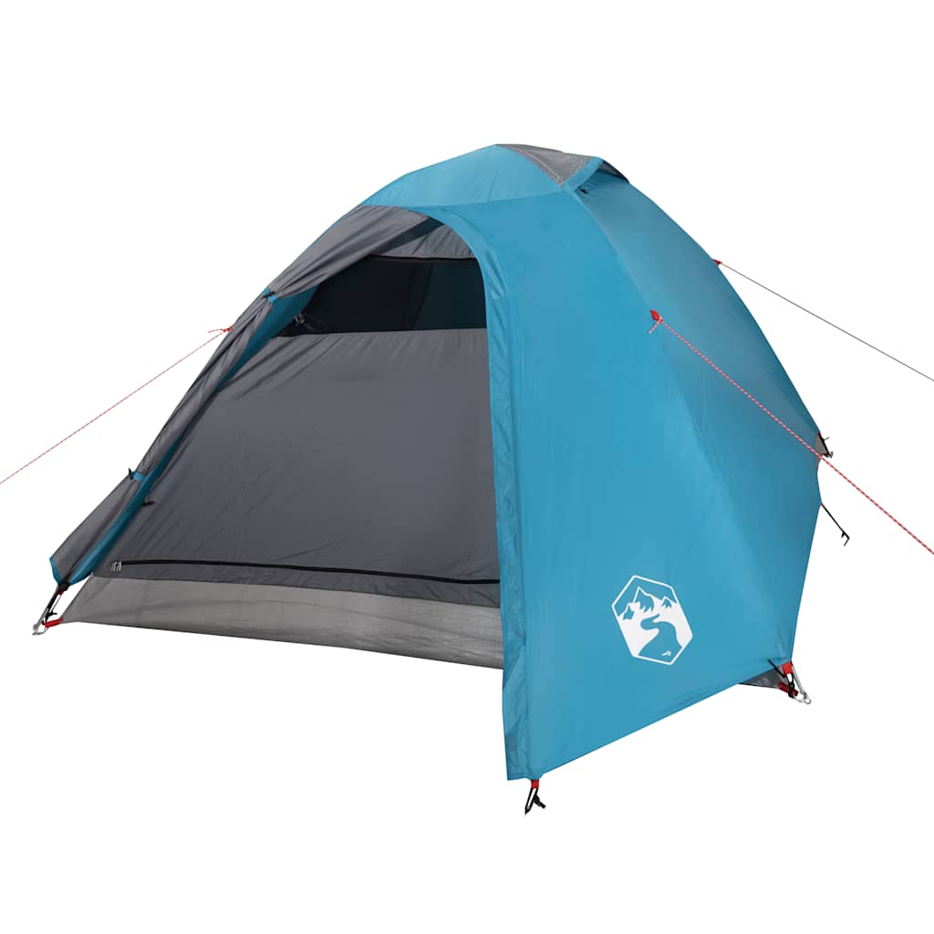 Dome Camping Tent 3 Persons Blue Waterproof