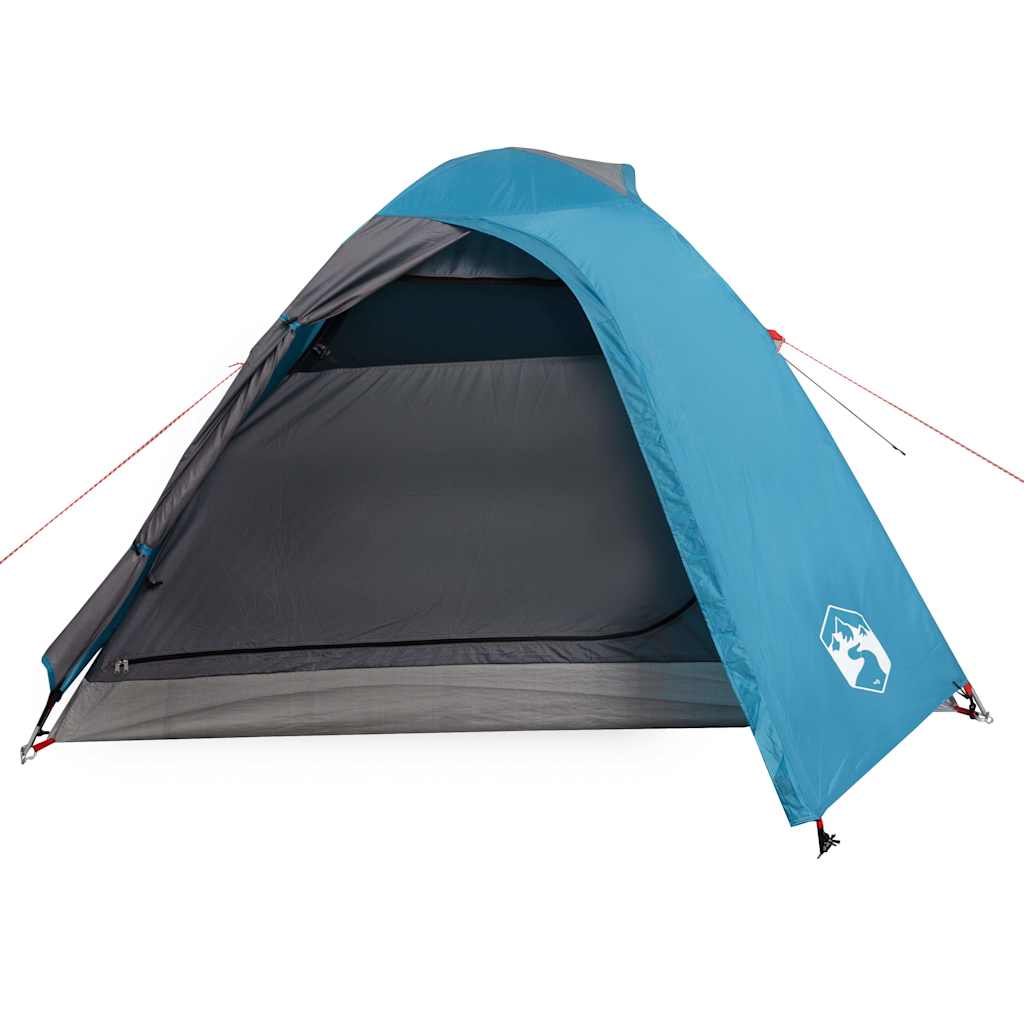 Dome Camping Tent 3 Persons Blue Waterproof