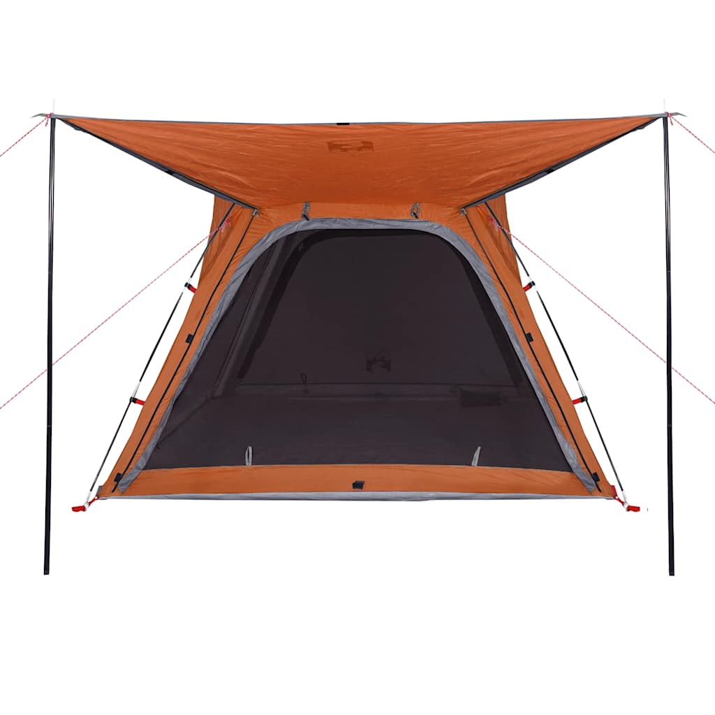 Camping Tent 4 Persons Gray and Orange Quick Release Waterproof