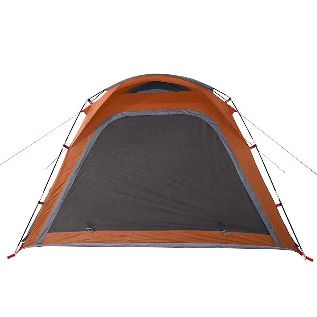Camping Tent 4 Persons Gray and Orange Quick Release Waterproof