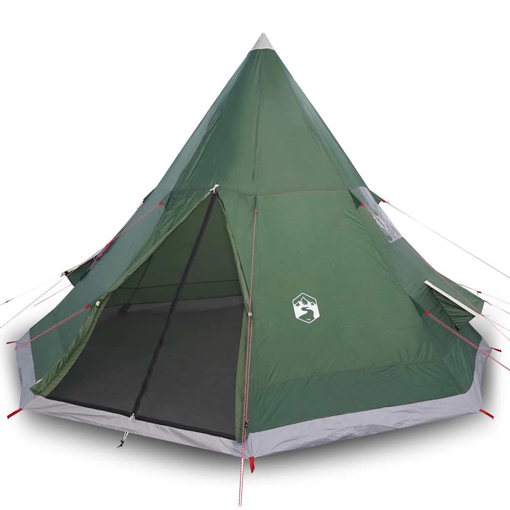 Tipi Camping Tent 4 Persons Green Waterproof