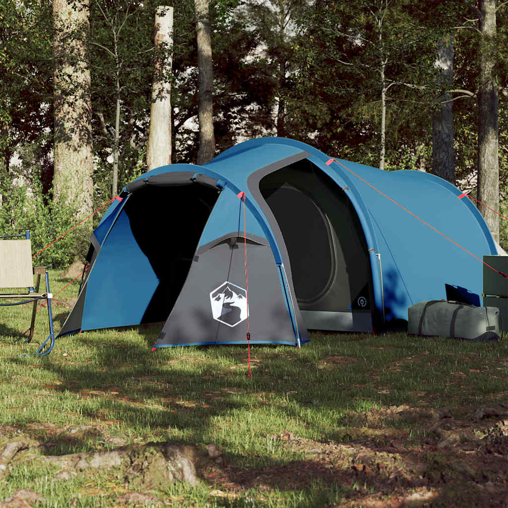Tunnel Tent 3 Persons Blue Waterproof