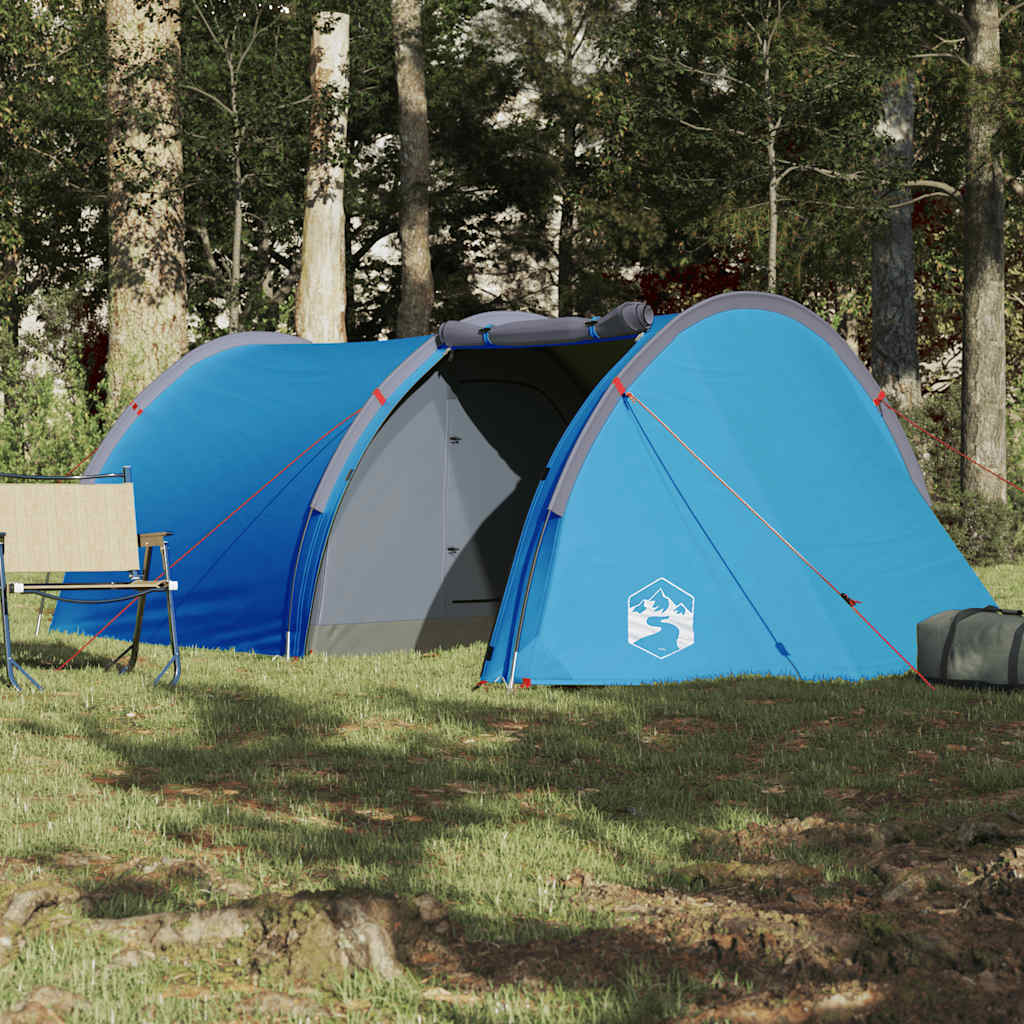 Tunnel Tent 4 Persons Blue Waterproof