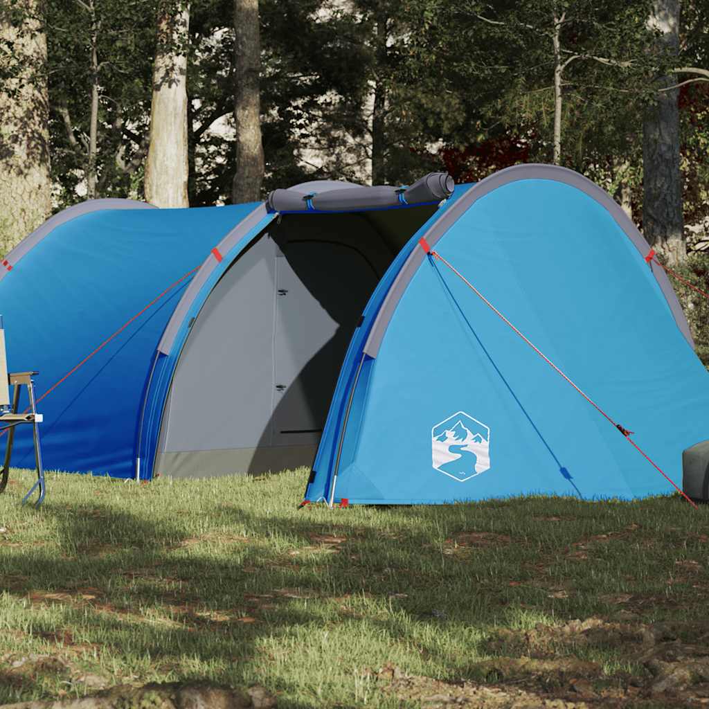 Tunnel Tent 4 Persons Blue Waterproof