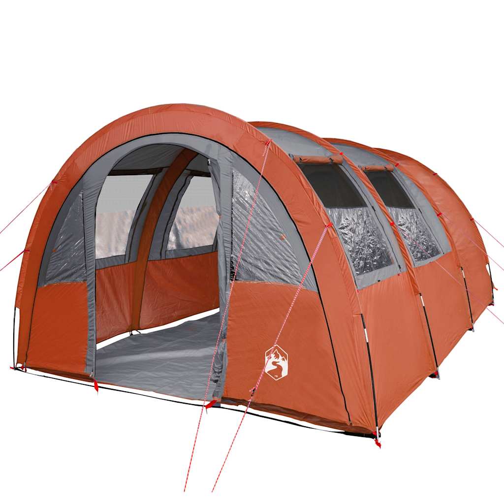 Tunnel Tent 4 Persons Grey and Orange Waterproof