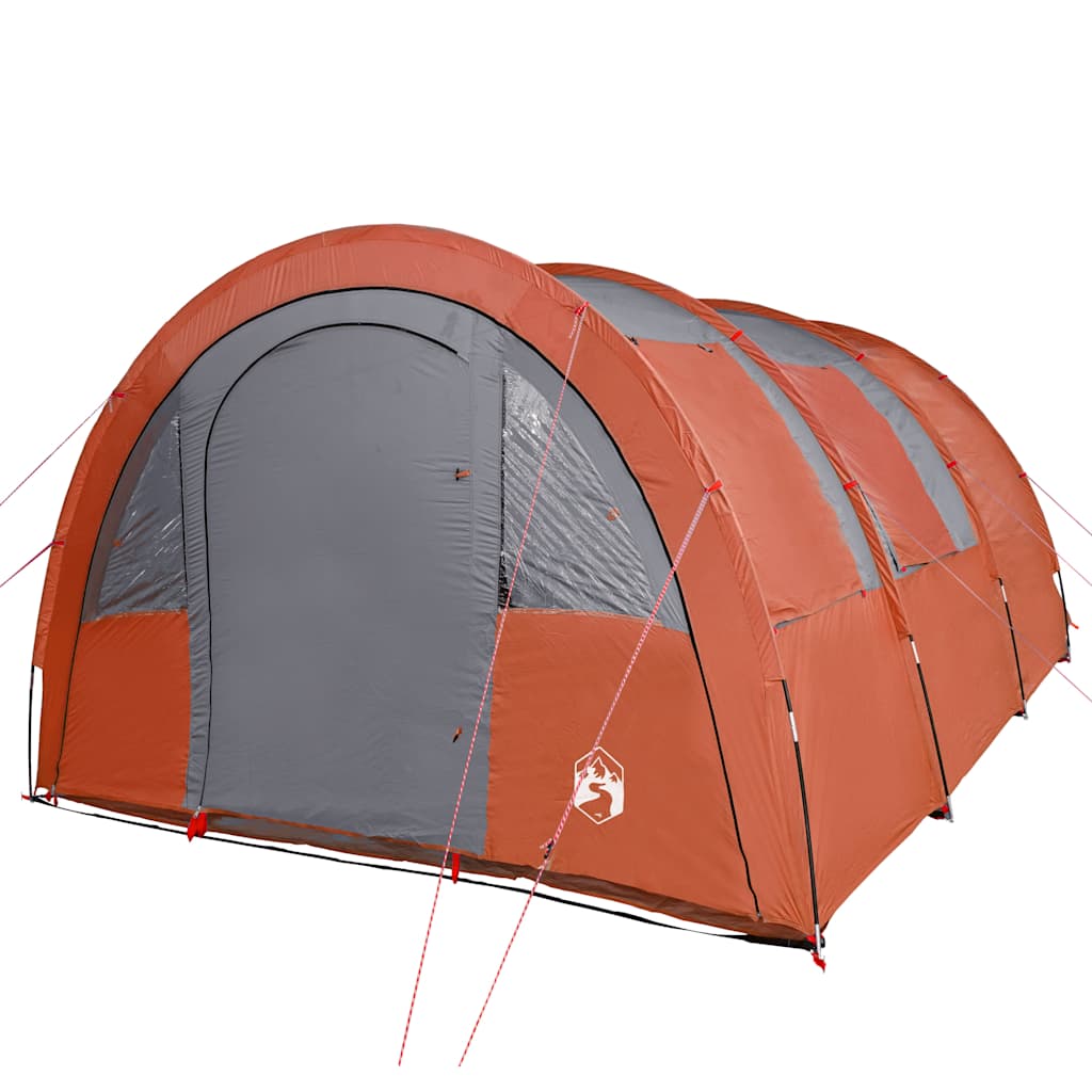 Tunnel Tent 4 Persons Grey and Orange Waterproof