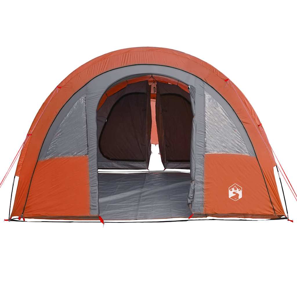 Tunnel Tent 4 Persons Grey and Orange Waterproof