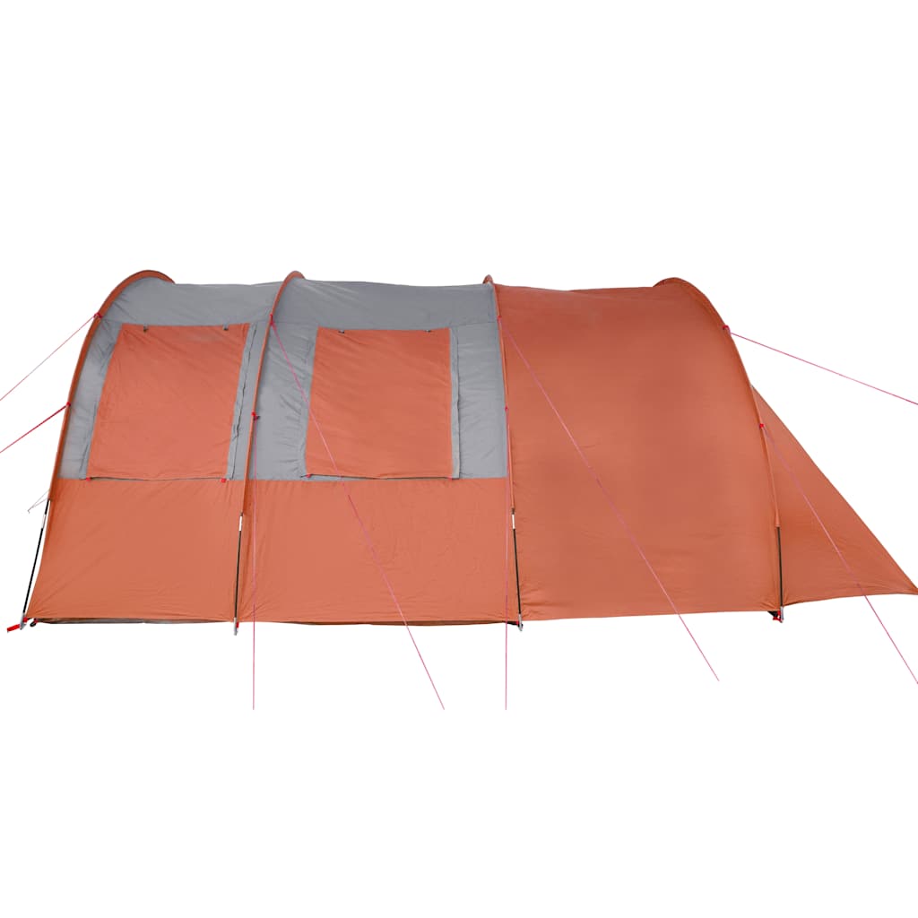 Tunnel Tent 4 Persons Grey and Orange Waterproof
