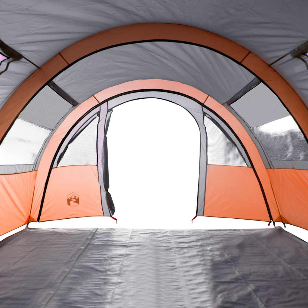 Tunnel Tent 4 Persons Grey and Orange Waterproof