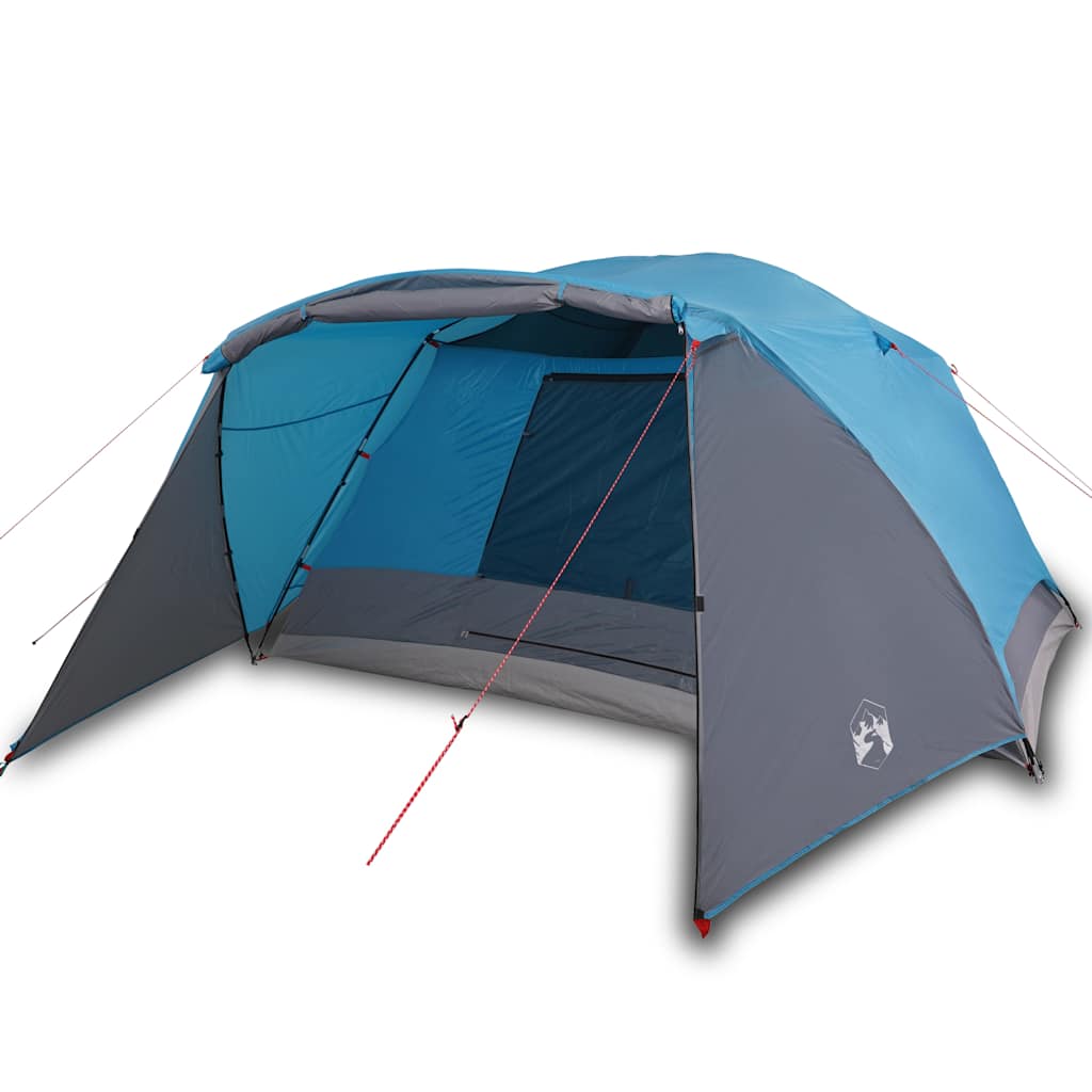 Camping Tent with Awning 4 Persons Blue Waterproof