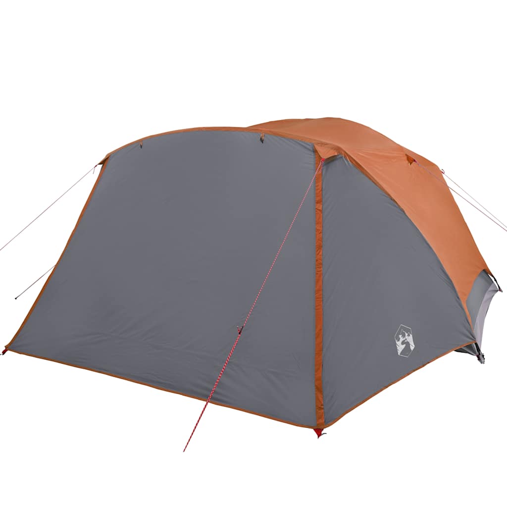 Camping Tent with Awning 4 Persons Orange Waterproof