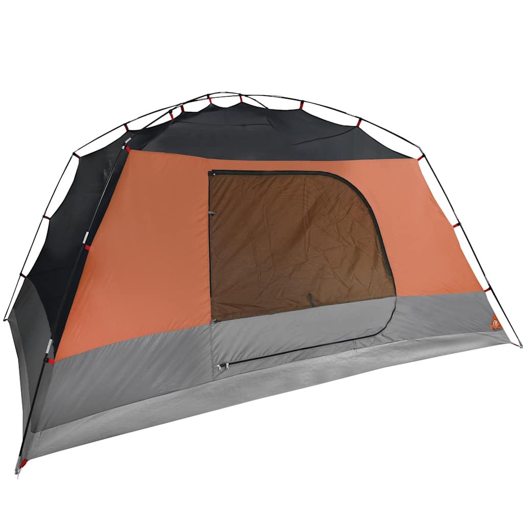 Camping Tent with Awning 4 Persons Orange Waterproof