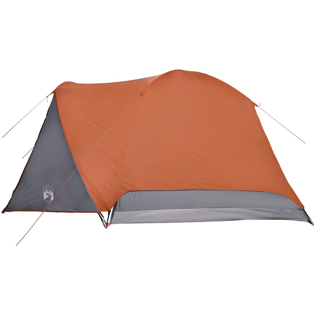 Camping Tent with Awning 4 Persons Orange Waterproof