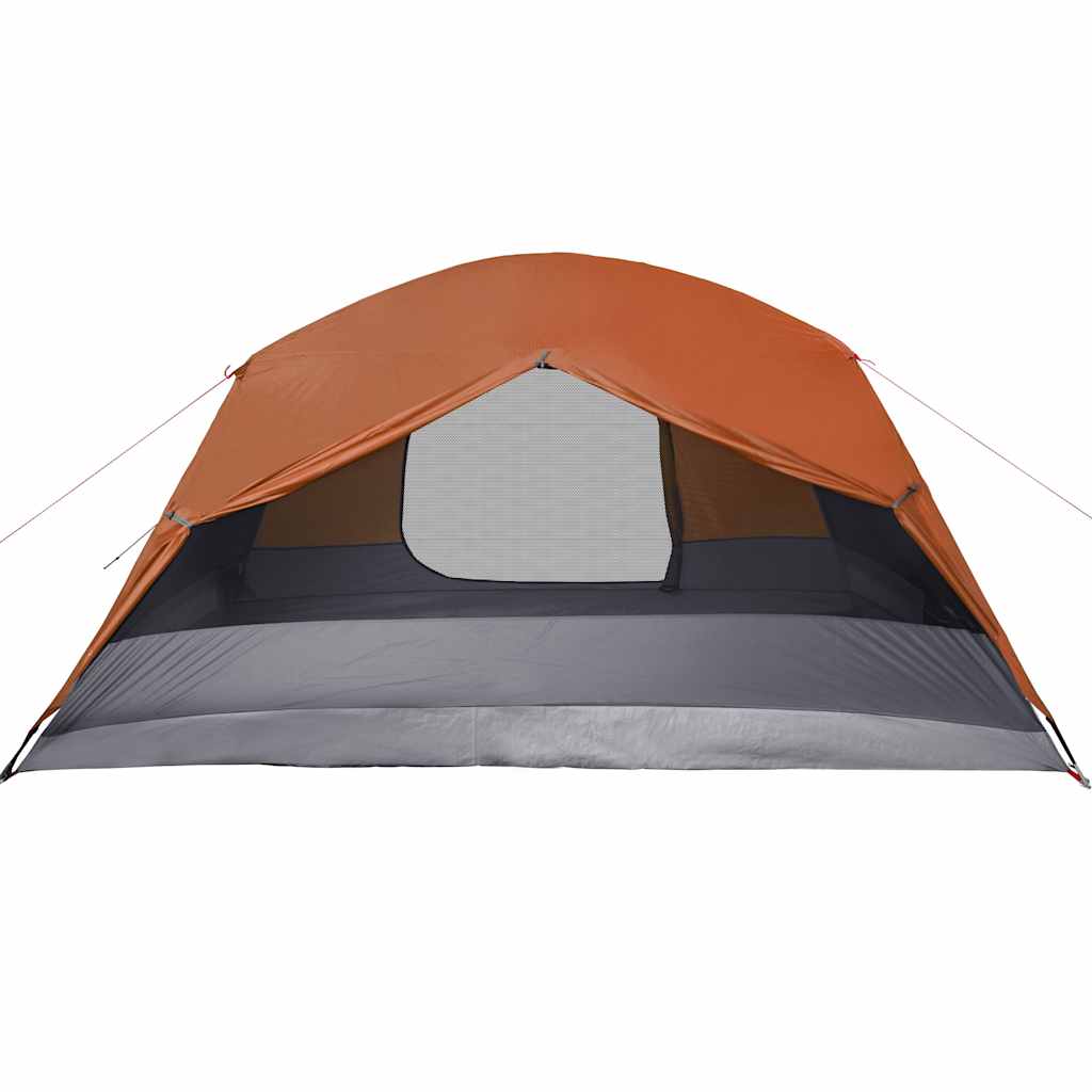Camping Tent with Awning 4 Persons Orange Waterproof