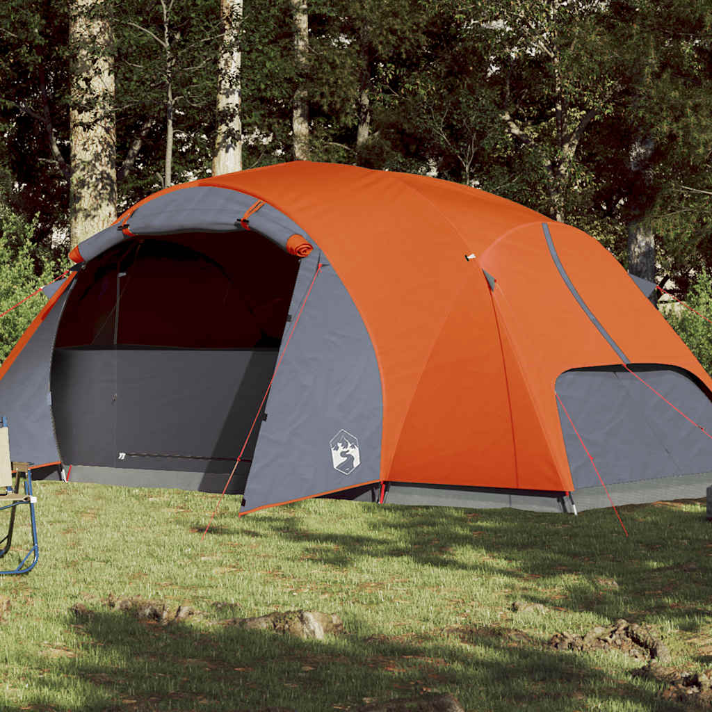 Family Tent with Ventilation 8 Persons Orange Waterproof