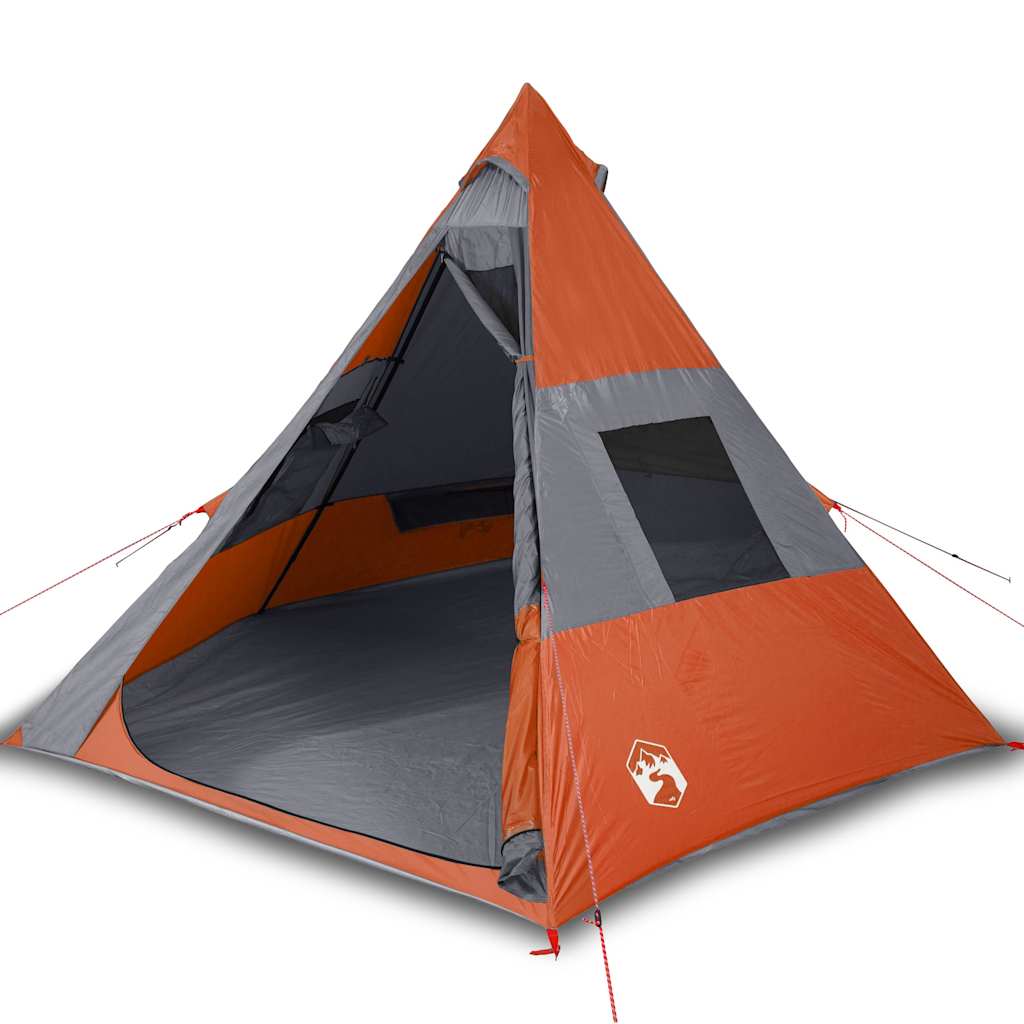 Tipi Camping Tent 7 Persons Orange Waterproof