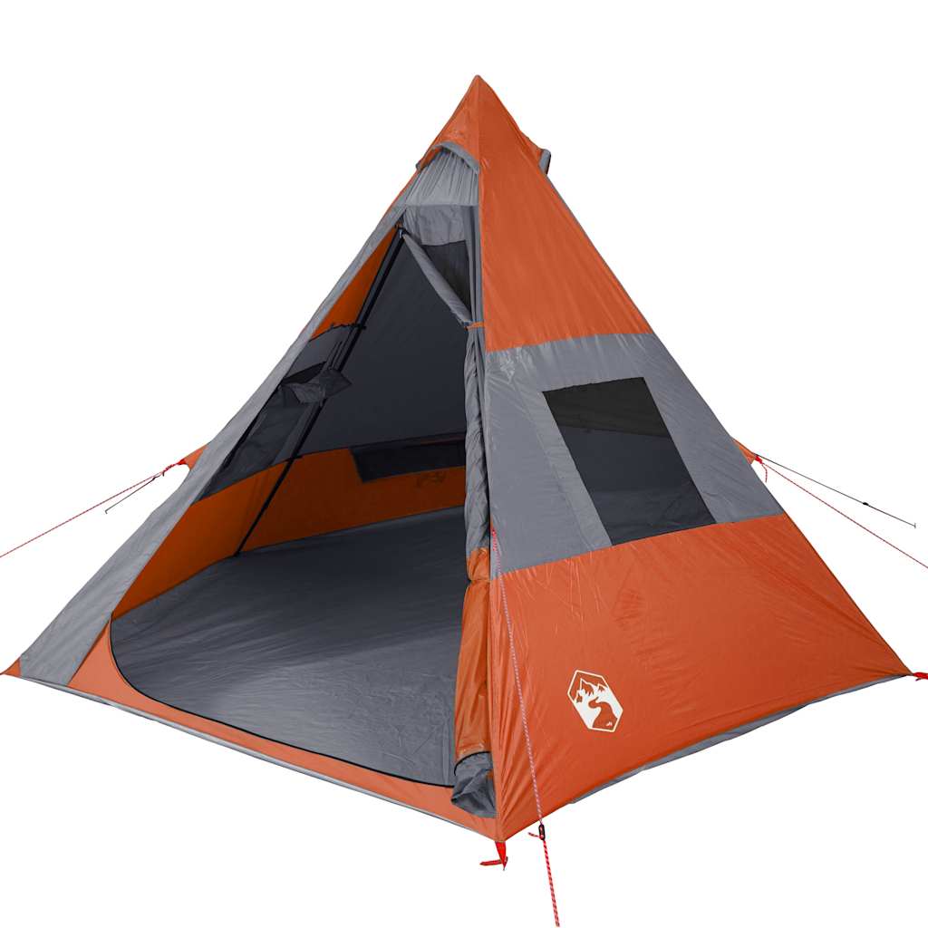 Tipi Camping Tent 7 Persons Orange Waterproof