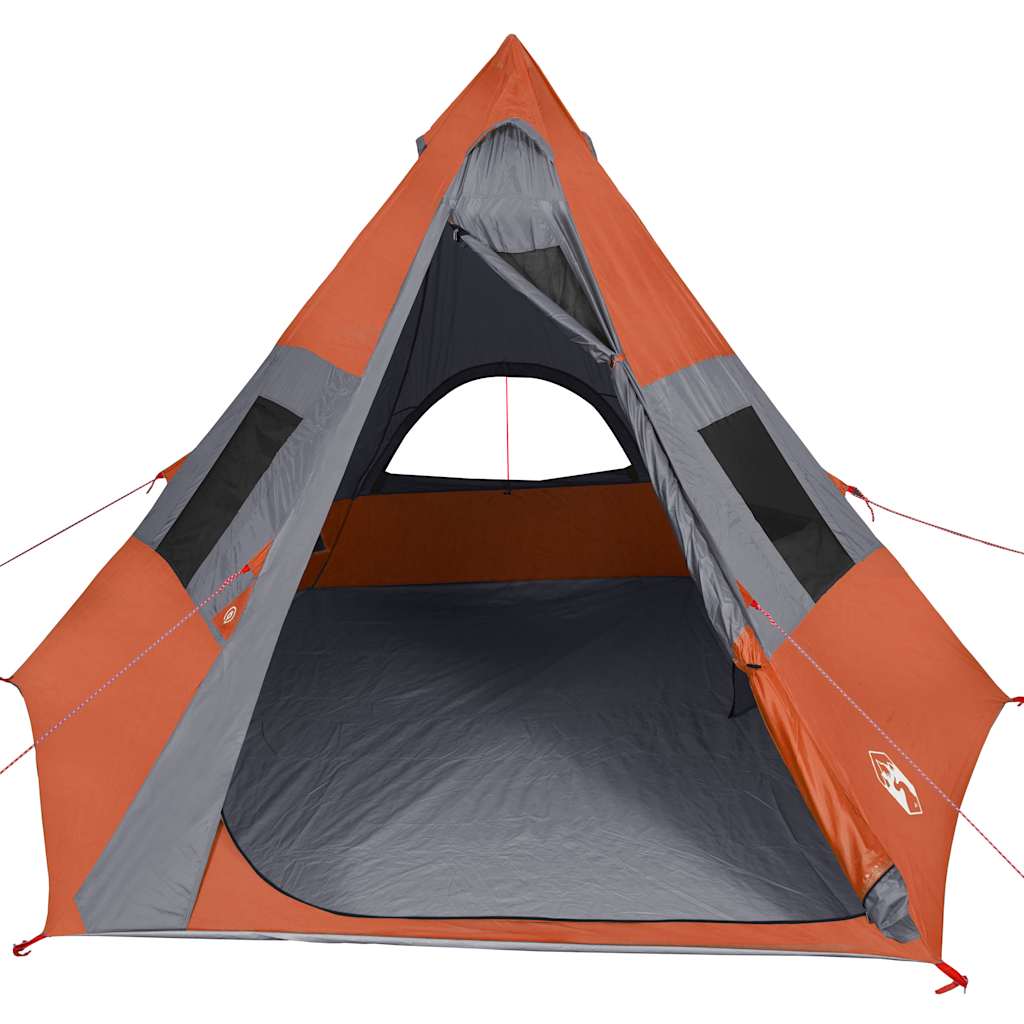 Tipi Camping Tent 7 Persons Orange Waterproof