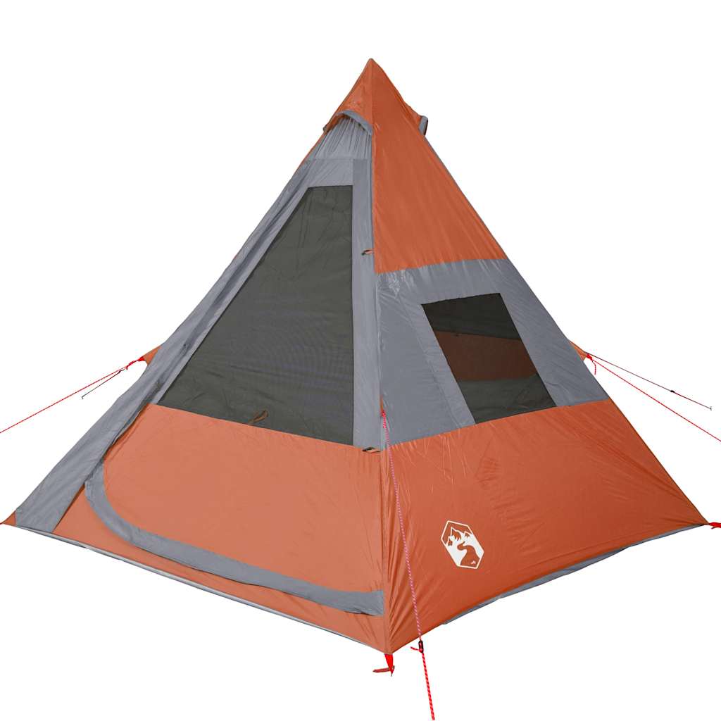Tipi Camping Tent 7 Persons Orange Waterproof