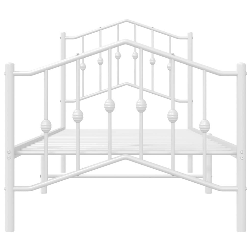 Bettgestell mit Kopf- und Fußteil Metall Weiß 90x200 cm