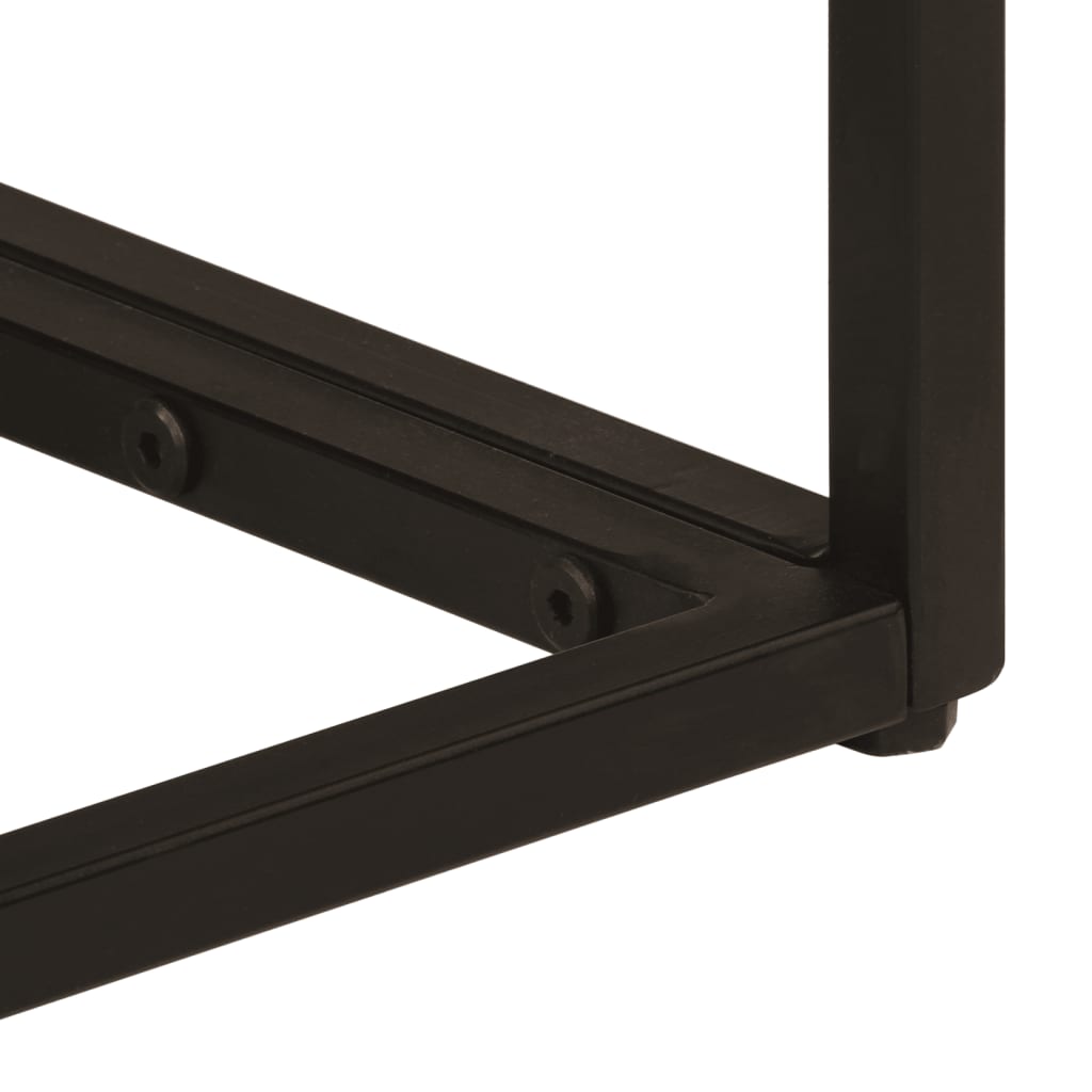 Console Table Black 90x30x76 cm Solid Mango Wood and Iron