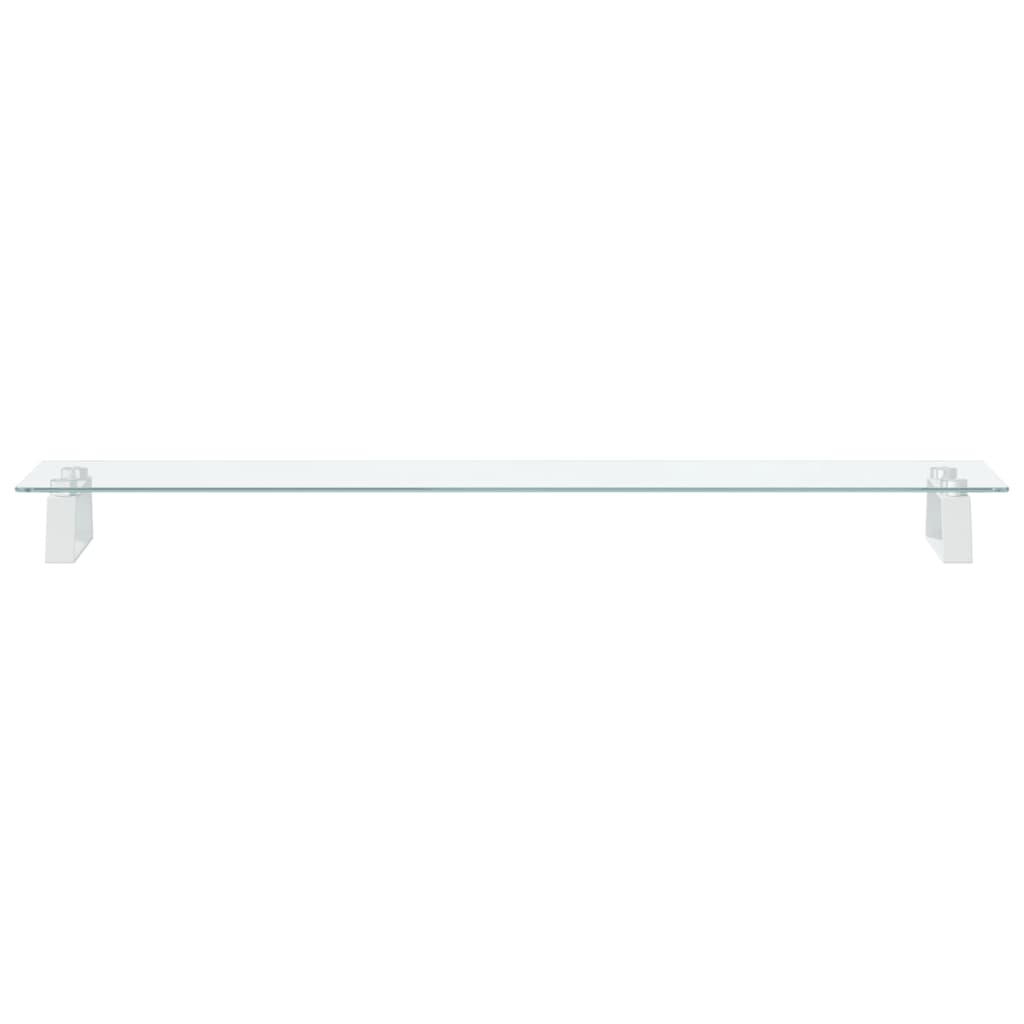 Monitorständer Weiß 100x20x8 cm Hartglas und Metall