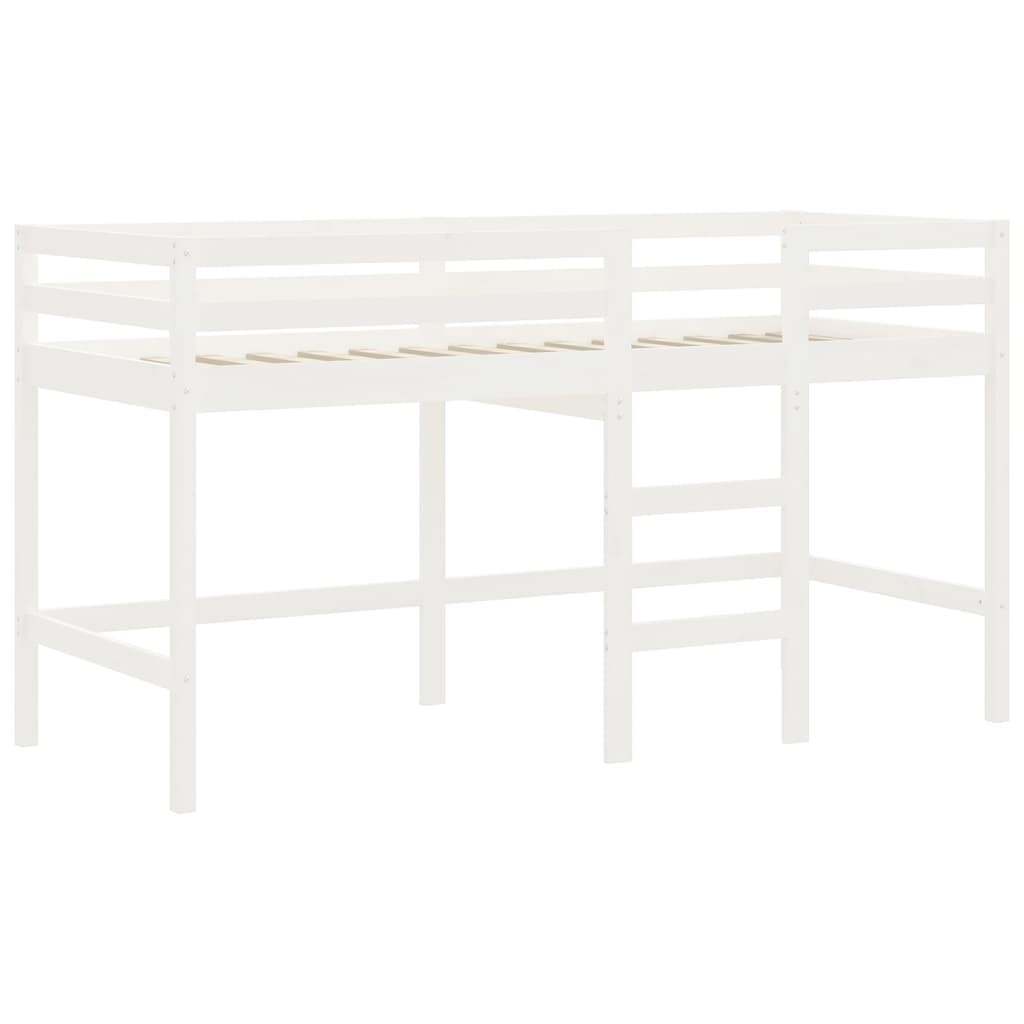Children's Loft Bed with Ladder White 80x200 cm Solid Pine Wood