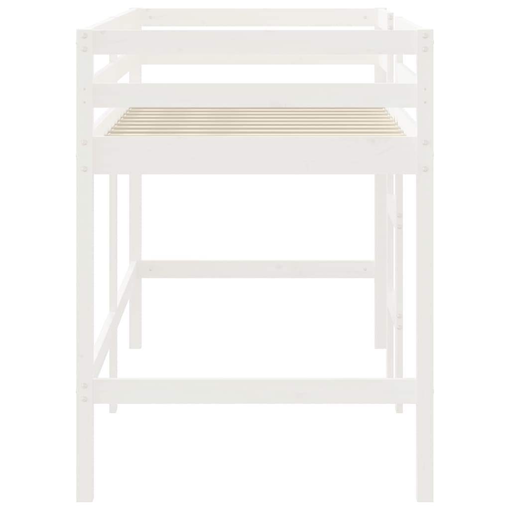 Children's Loft Bed with Ladder White 80x200 cm Solid Pine Wood