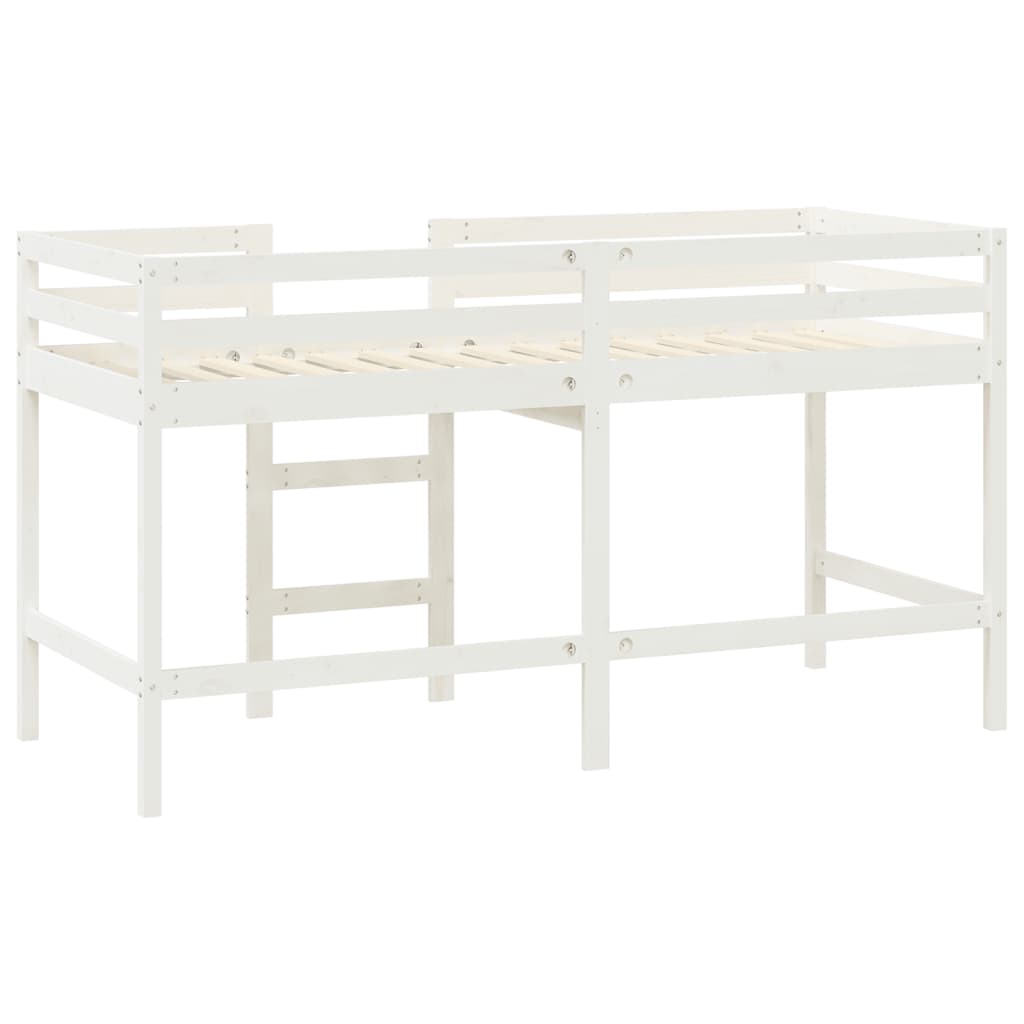Children's Loft Bed with Ladder White 80x200 cm Solid Pine Wood