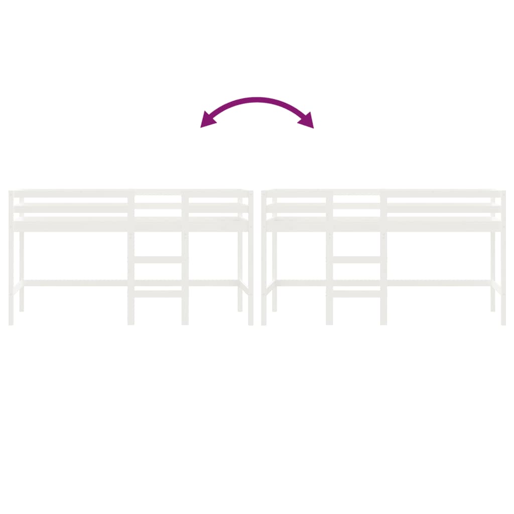 Children's Loft Bed with Ladder White 80x200 cm Solid Pine Wood