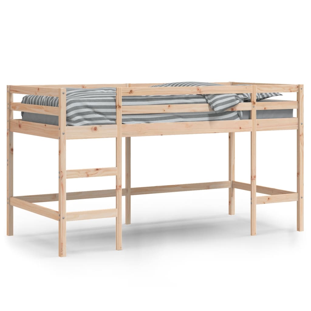Children's loft bed with ladder 90x200 cm solid pine wood