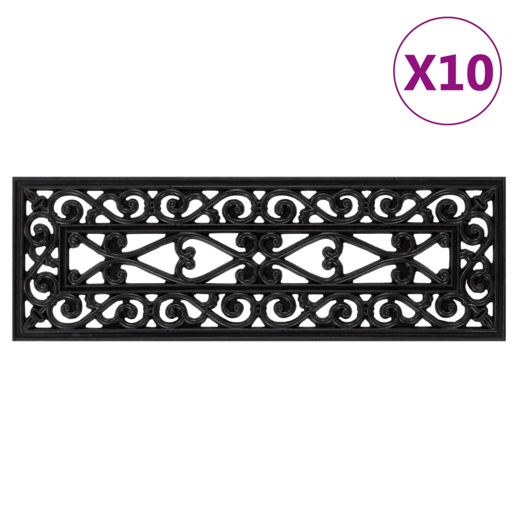 Stair mats 10 pcs. 25x75 cm rubber