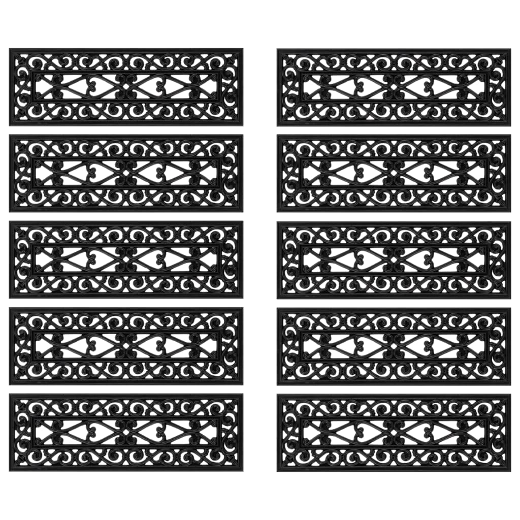 Stair mats 10 pcs. 25x75 cm rubber