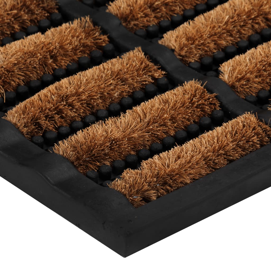 Doormat rectangular 45x75 cm rubber and coconut fiber