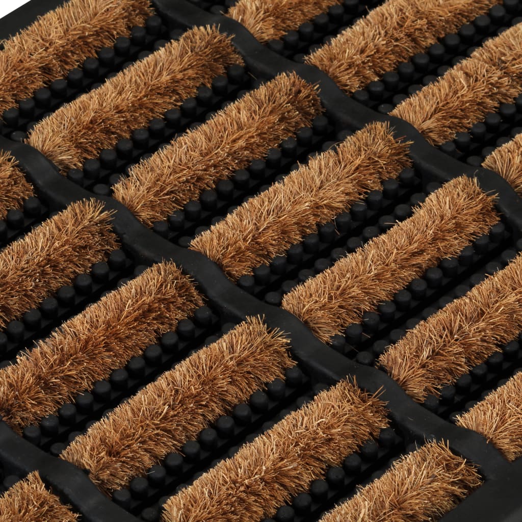 Doormat rectangular 45x75 cm rubber and coconut fiber