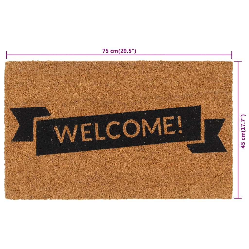 Doormat Natural 45x75 cm Coconut Fiber Tufted
