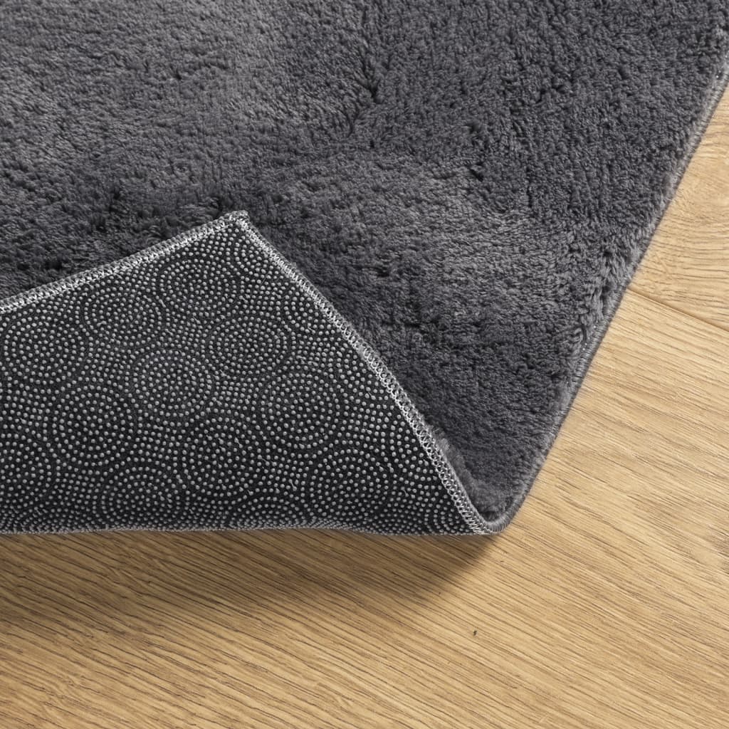 Teppich HUARTE Kurzflor Weich und Waschbar Anthrazit 160x230 cm