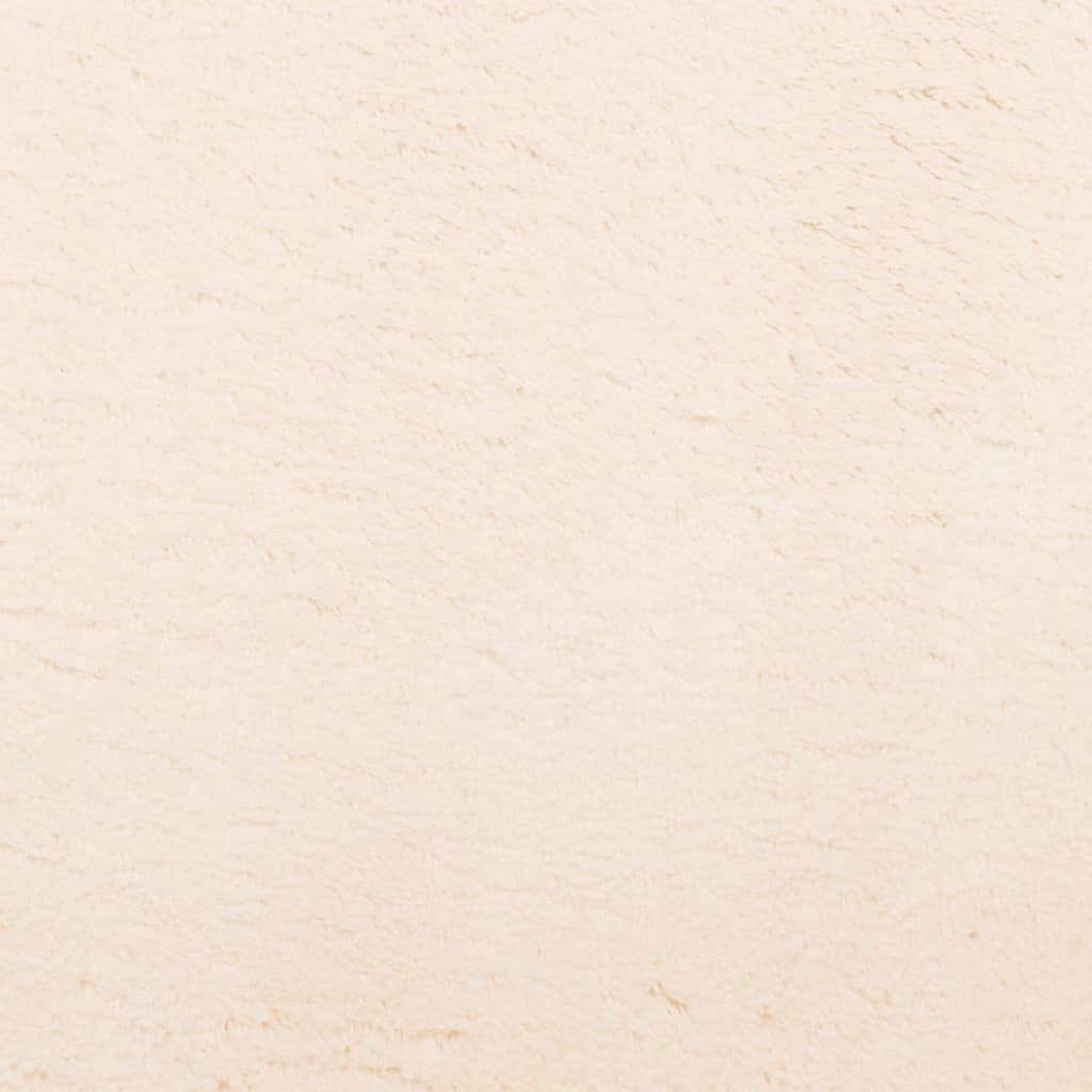 Teppich HUARTE Kurzflor Weich und Waschbar Beige 120x120 cm