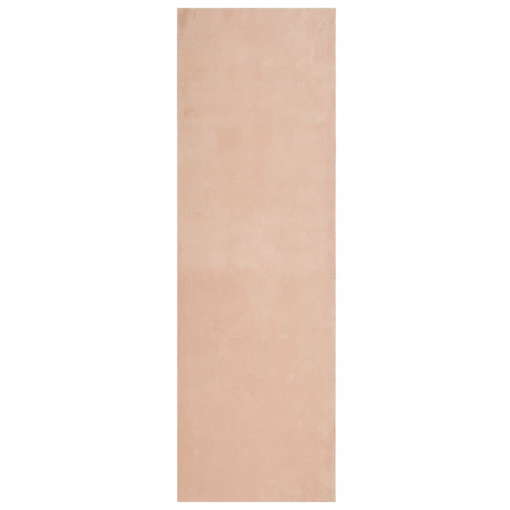 Teppich HUARTE Kurzflor Weich und Waschbar Blassrosa 80x250 cm