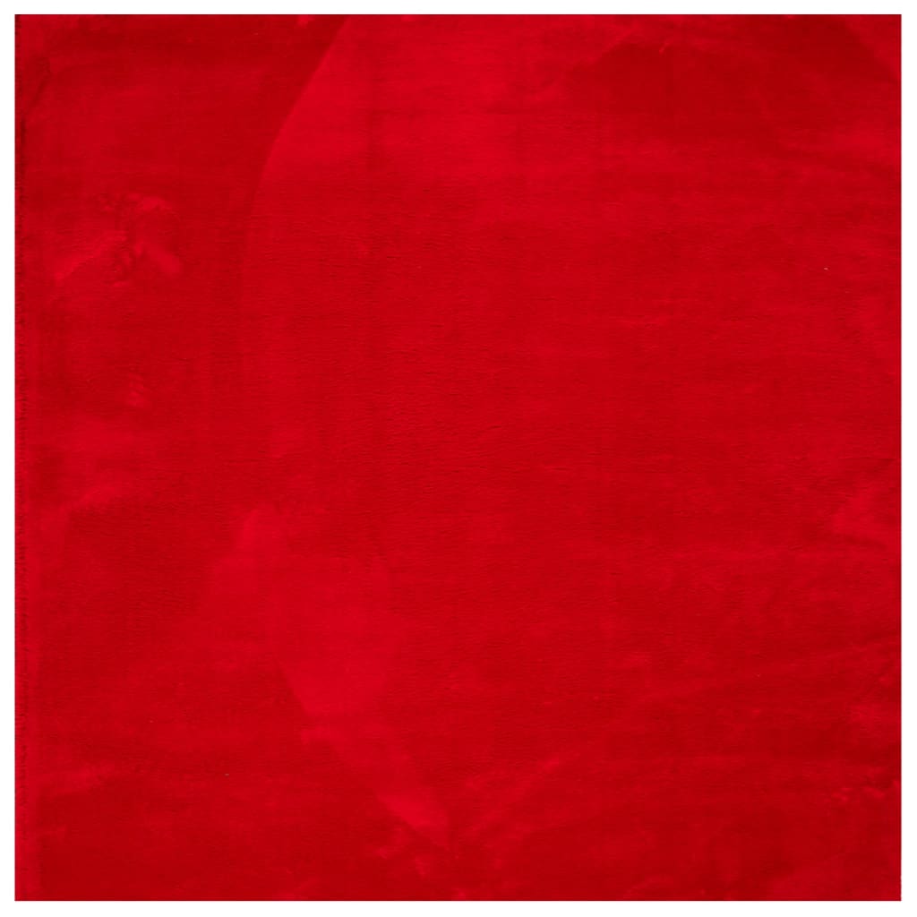 Teppich HUARTE Kurzflor Weich und Waschbar Rot 240x240 cm