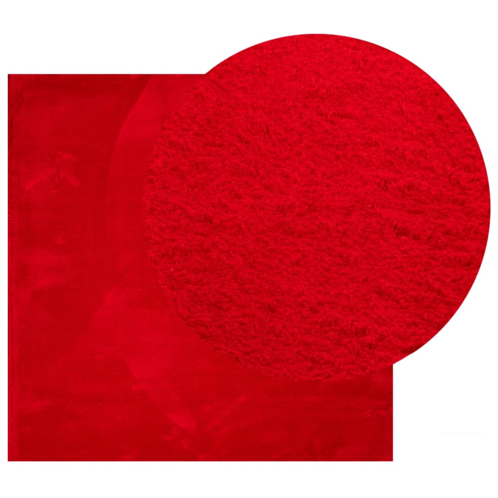 Teppich HUARTE Kurzflor Weich und Waschbar Rot 240x240 cm