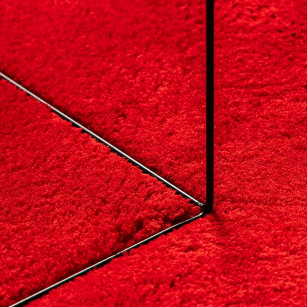 Teppich HUARTE Kurzflor Weich und Waschbar Rot 240x240 cm