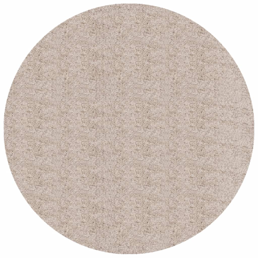 Shaggy-Teppich PAMPLONA Hochflor Modern Beige Ø 100 cm