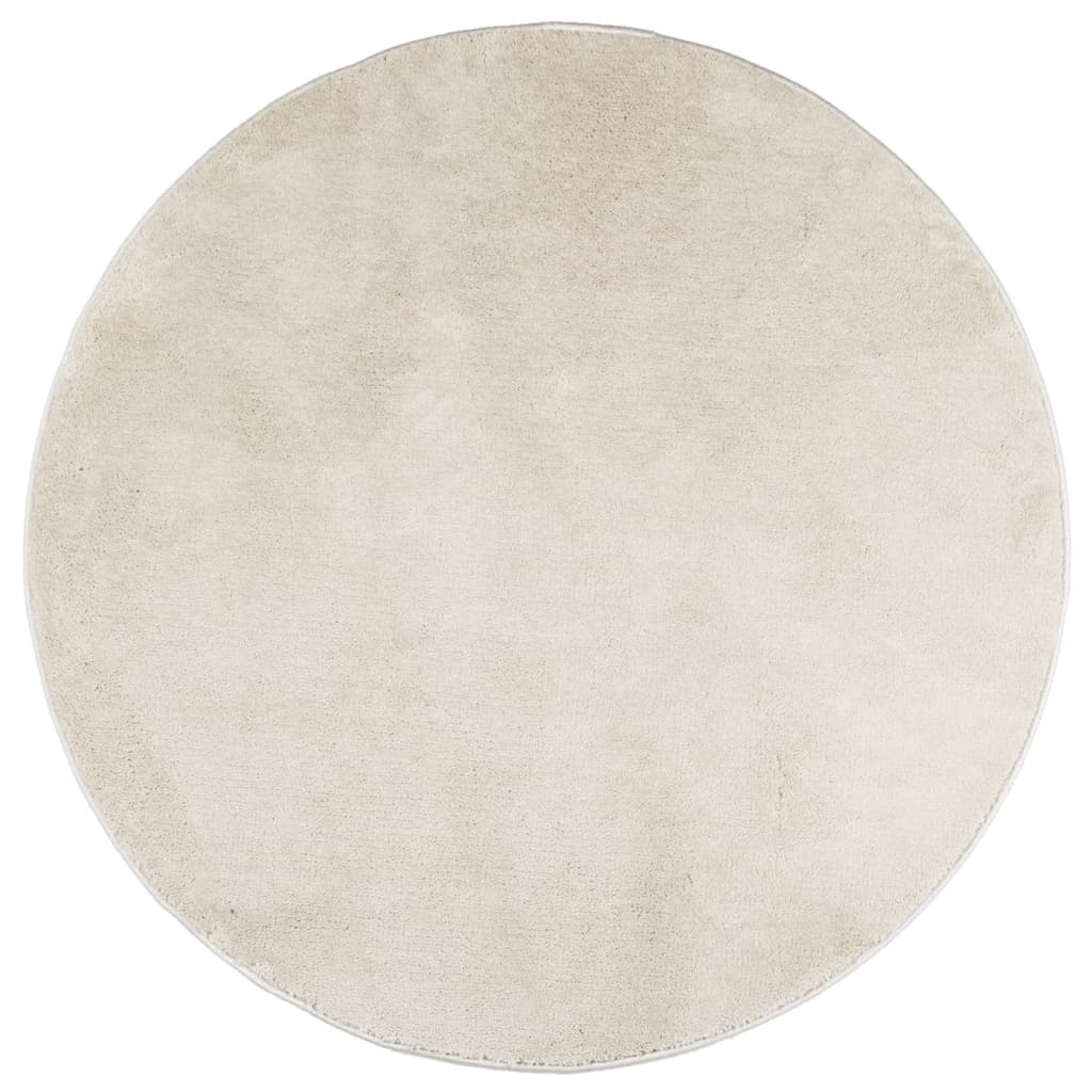 Carpet OVIEDO Short Pile Beige Ø 120 cm