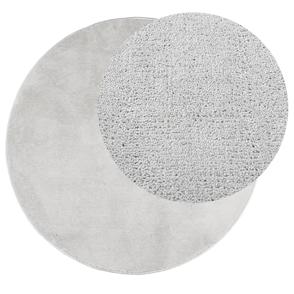 OVIEDO short pile carpet gray Ø 120 cm