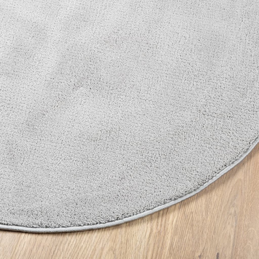 OVIEDO short pile carpet gray Ø 120 cm