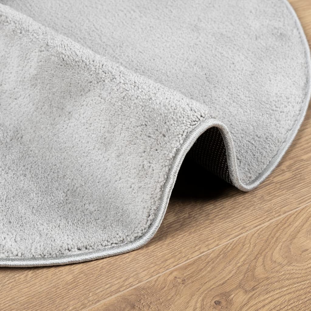 OVIEDO short pile carpet gray Ø 120 cm