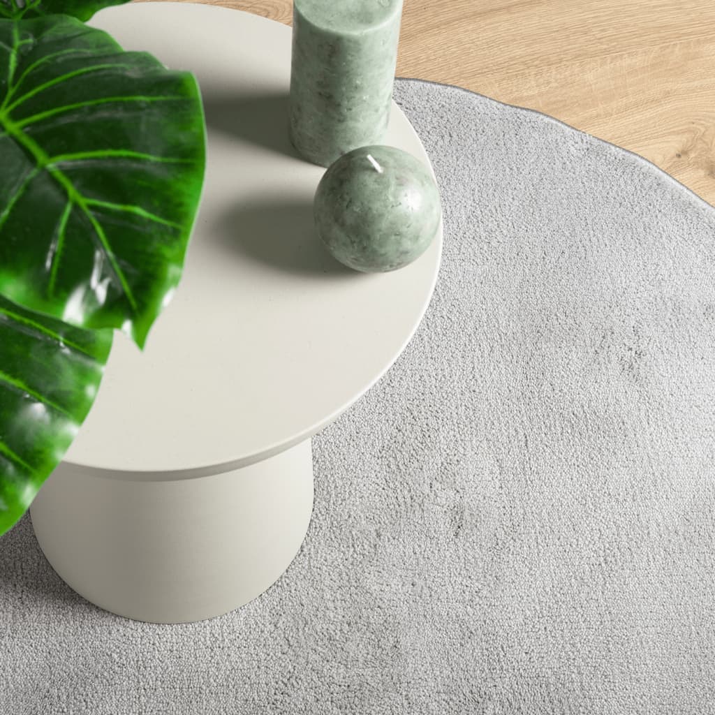 OVIEDO short pile carpet gray Ø 120 cm
